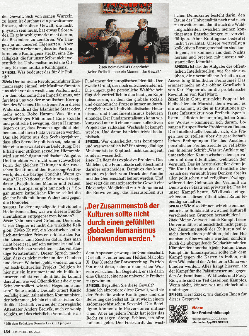 Slavoj Žižek - Spiegel-Artikel