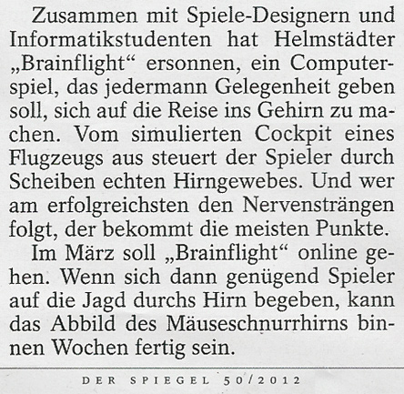 Diffusionstomografie Spiel Brainflight