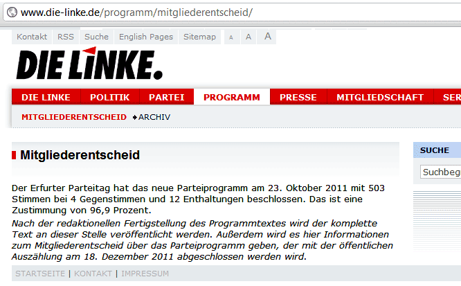 Die Linke Parteiprobramm