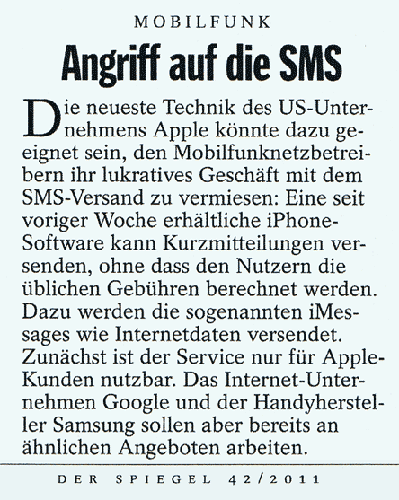 iMessage - Kostenlose SMS