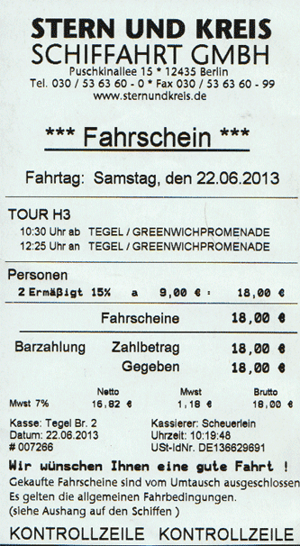 Fahrschein Stern und Kreis