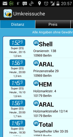 Benzinpreis am 10. Januar 2014