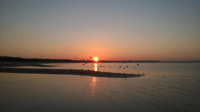 Sonnenuntergang bei Swinemünde