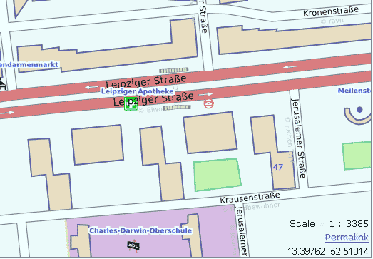 GPS-Map Leipziger Strasse, Berlin